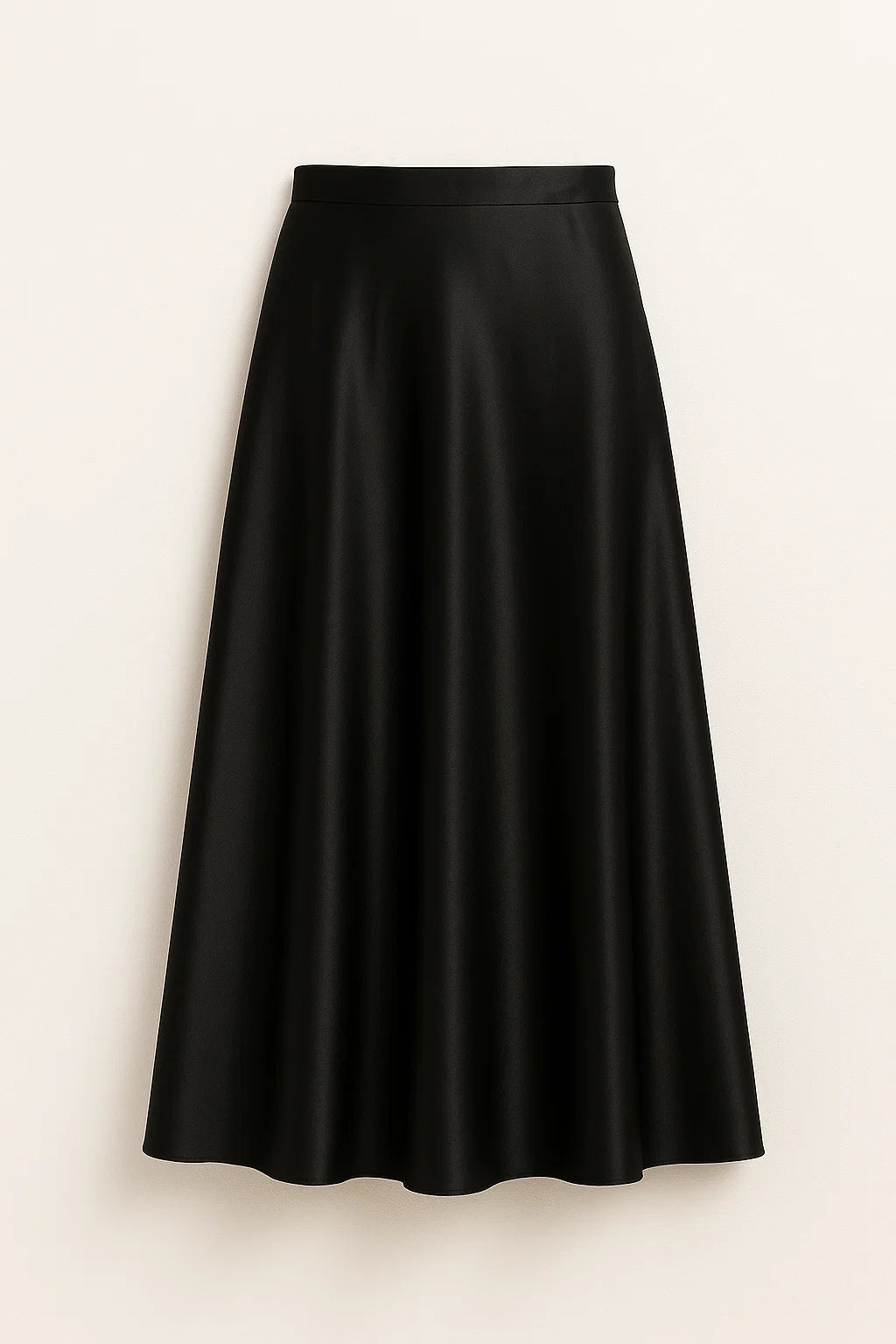 Gonna in raso Donna - Nero - donna gonna gonna raso long skirt raso Skirt women's skirt - Concept Palermo