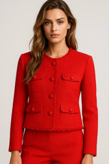 Korte damesjas van elegant tweed voor herfst/winter