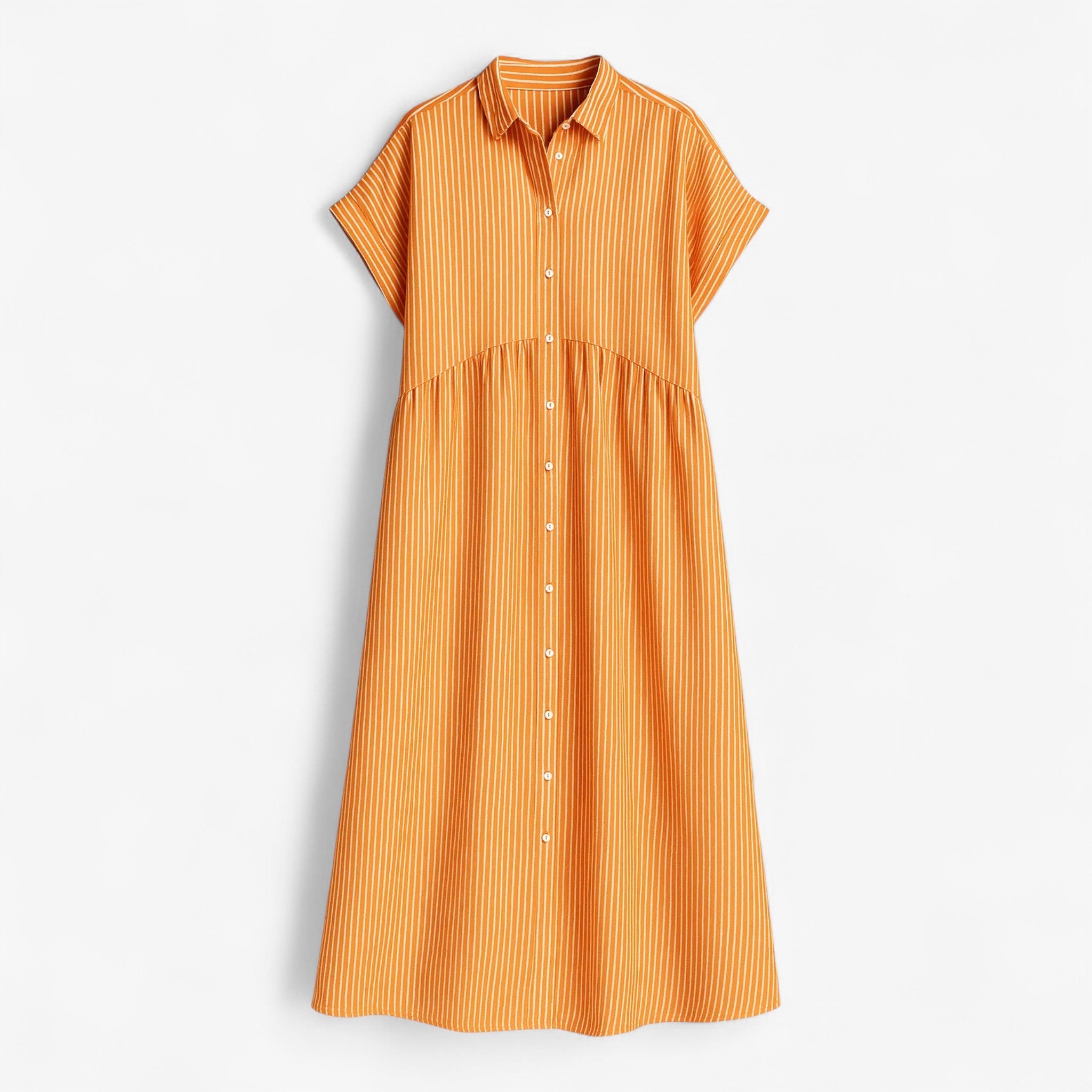 Leggera e Leggera Vestito Estivo da Donna – Comfort nel Design Scandinavo - Oranje - ademende stof casual jurk comfort comfortabele jurk design donna dresses estivo leggera leggera leggera lichte jurk scandinavo zomerjurk - Concept Palermo
