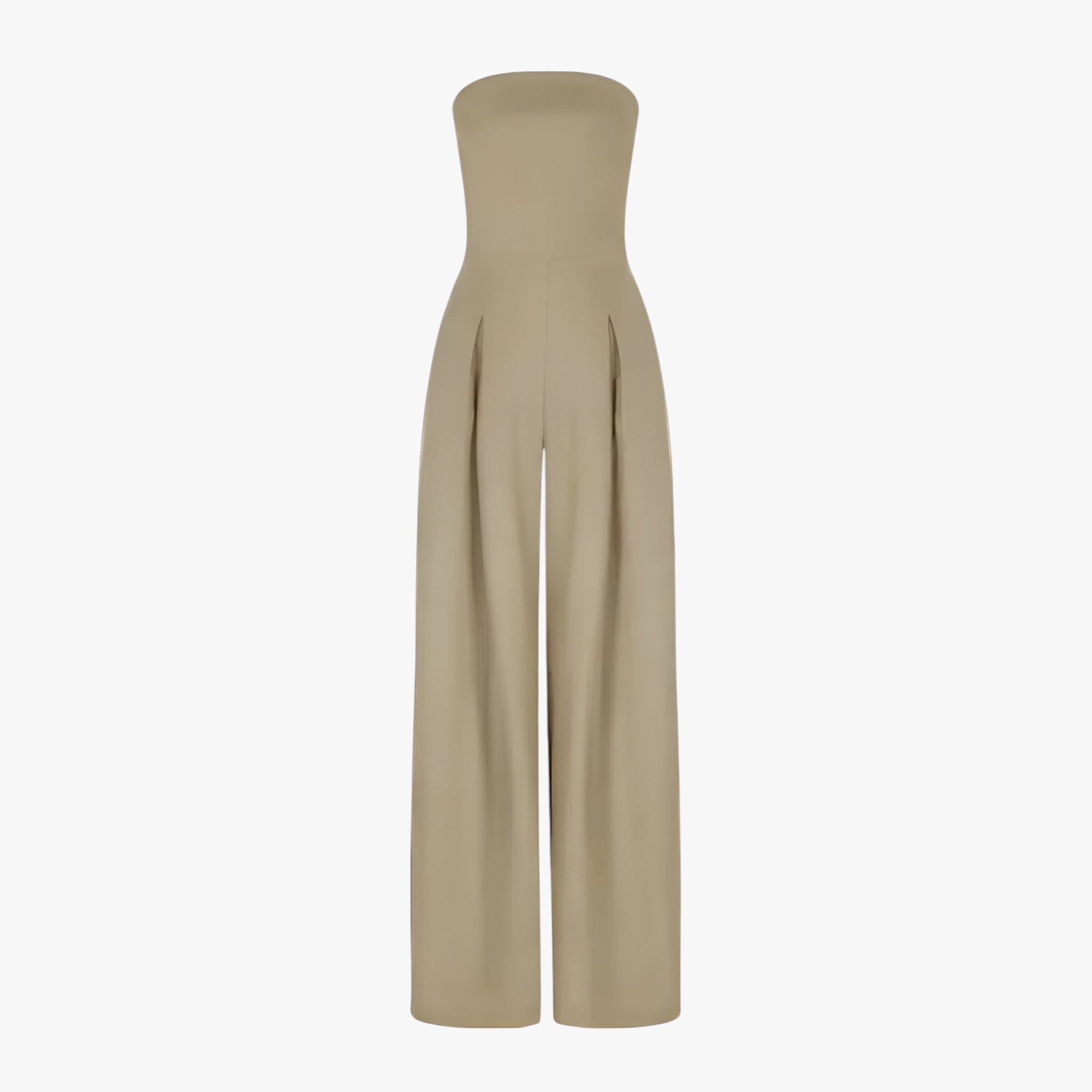 Tuta Donna Senza Spalline Elegante Nera - Chic e Confortevole per Cerimonia Estiva - Beige - chic confortevole one-pieces spalline tuta tuta spalline - Concept Palermo