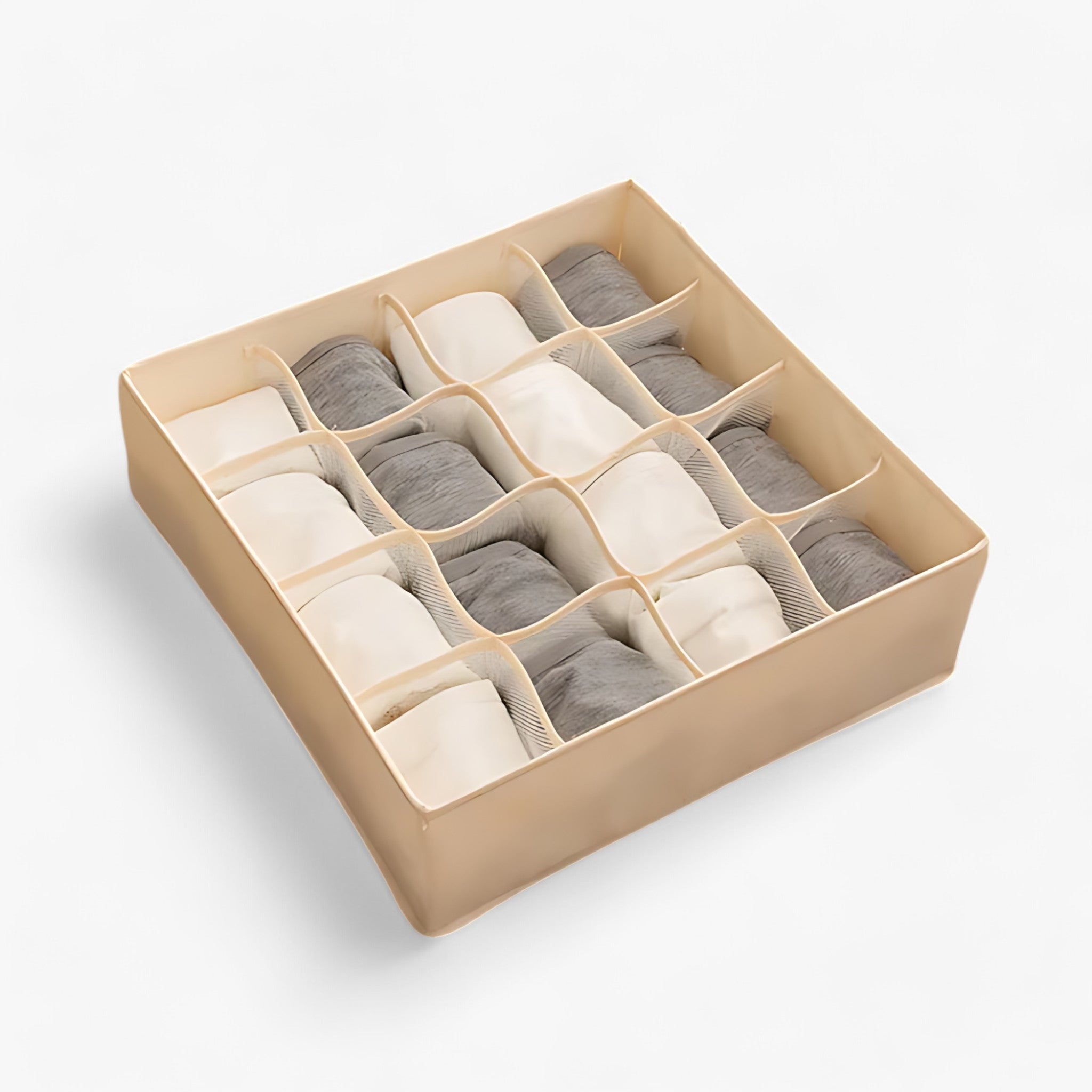 Organizzatore di Biancheria Intima Separatore di Cassetti Regolabile - Mantieni Calze e Suti in Ordine e Organizzati - Beige 16 Stanze - biancheria calze cassetti closet organizer Clothing Organizer home & garden intima mantieni ordine Organizer organizzati underwear organizer wardrobe organizer - Concept Palermo
