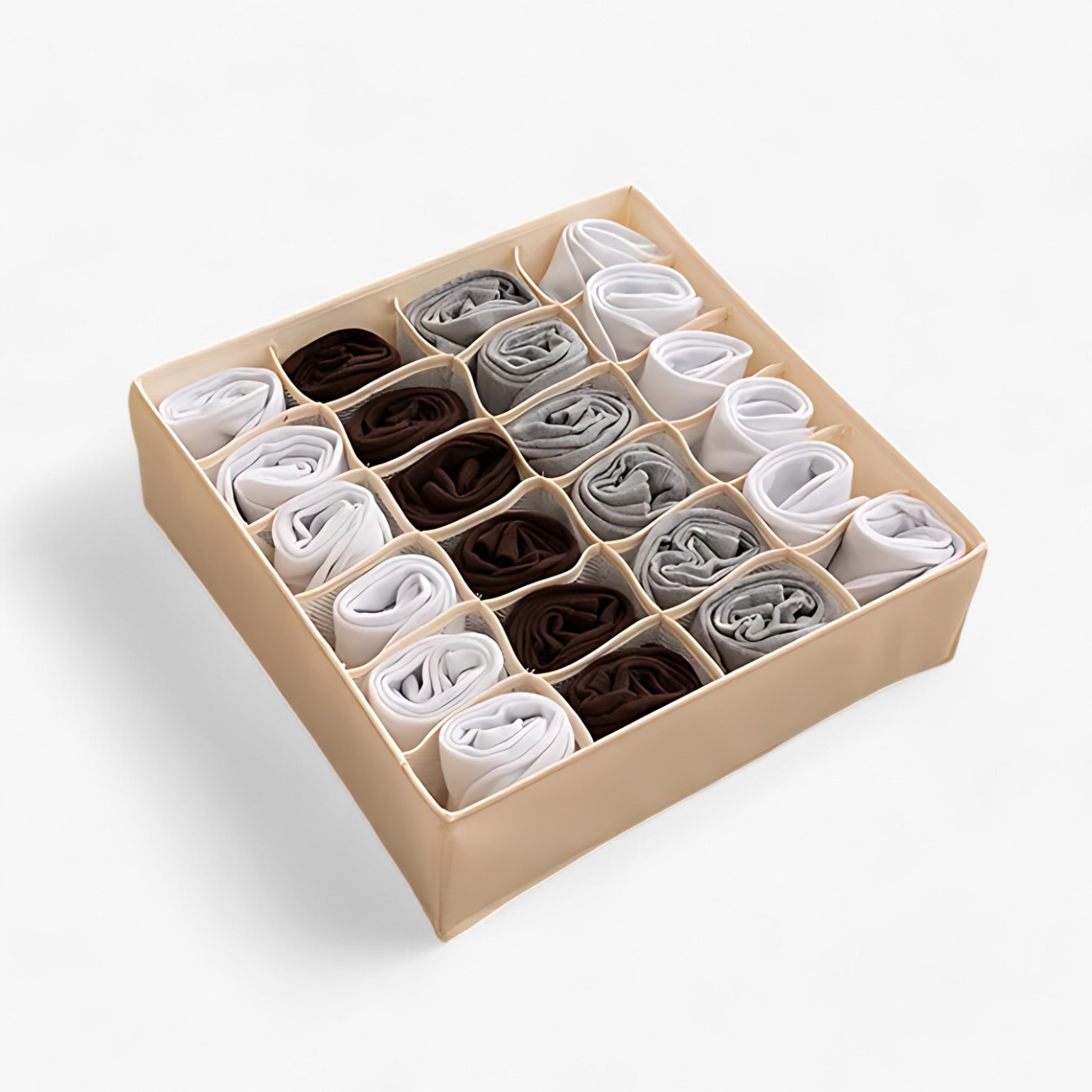 Organizzatore di Biancheria Intima Separatore di Cassetti Regolabile - Mantieni Calze e Suti in Ordine e Organizzati - Beige 24 Stanze - biancheria calze cassetti closet organizer Clothing Organizer home & garden intima mantieni ordine Organizer organizzati underwear organizer wardrobe organizer - Concept Palermo