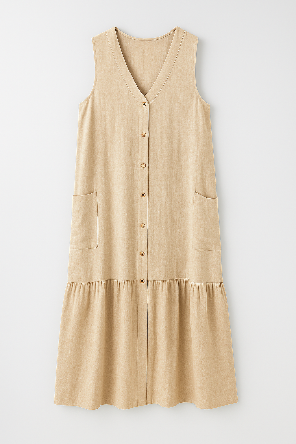 Abito da spiaggia senza maniche in tessuto fluido Donna - Marrone - abito abito spiaggia cute summer dress donna dresses fashion fashion style: summer fluido Frauen Kleider maniche spiaggia SUMMER summer dress tessuto - Concept Palermo