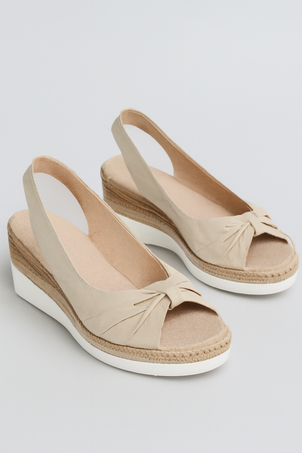 Sandali Donna Estivi con Fiocco in Corda, Comodi e alla Moda - Beige - 100425 110425 comodi corda donna estivi fiocco sandali sandali fiocco sandals shoes women - Concept Palermo