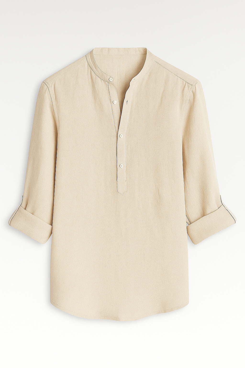 Camicia Uomo Leggera in Lino, Traspirante, Manica Lunga - Beige - camicia camicia leggera leggera lino men men's top clothes Shirts uomo - Concept Palermo