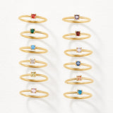 18K gouden ring met geboortesteen voor heren
