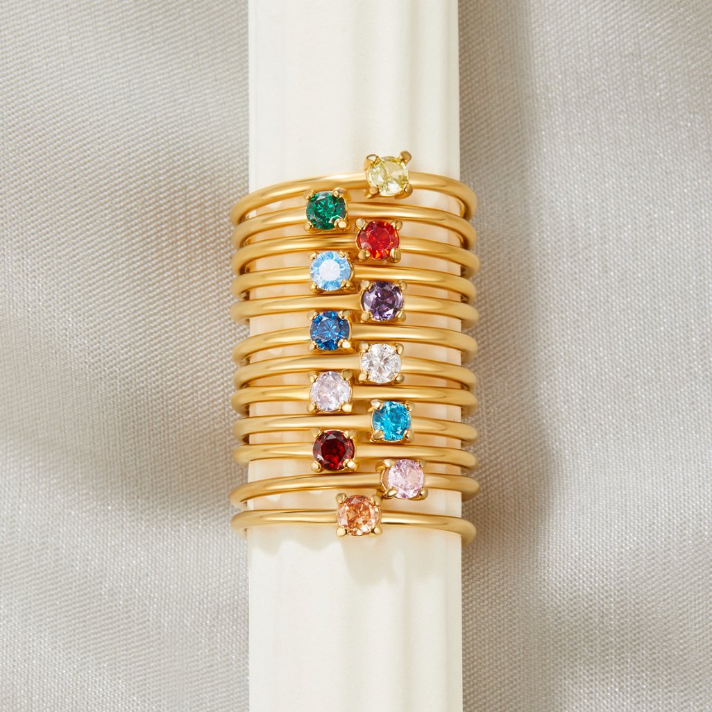 Anello in oro 18K con pietra del mese di nascita Uomo - - anello anello pietra August23 AV7 AV7+W AV7+W+AUG23 AV7+W+AUG23+SEP23 EverydayEssential EverydayEssentials gold HYPOALLERGENIC jewelry mese nascita New New Arrivals pietra Ring Stainless uomo - Concept Palermo