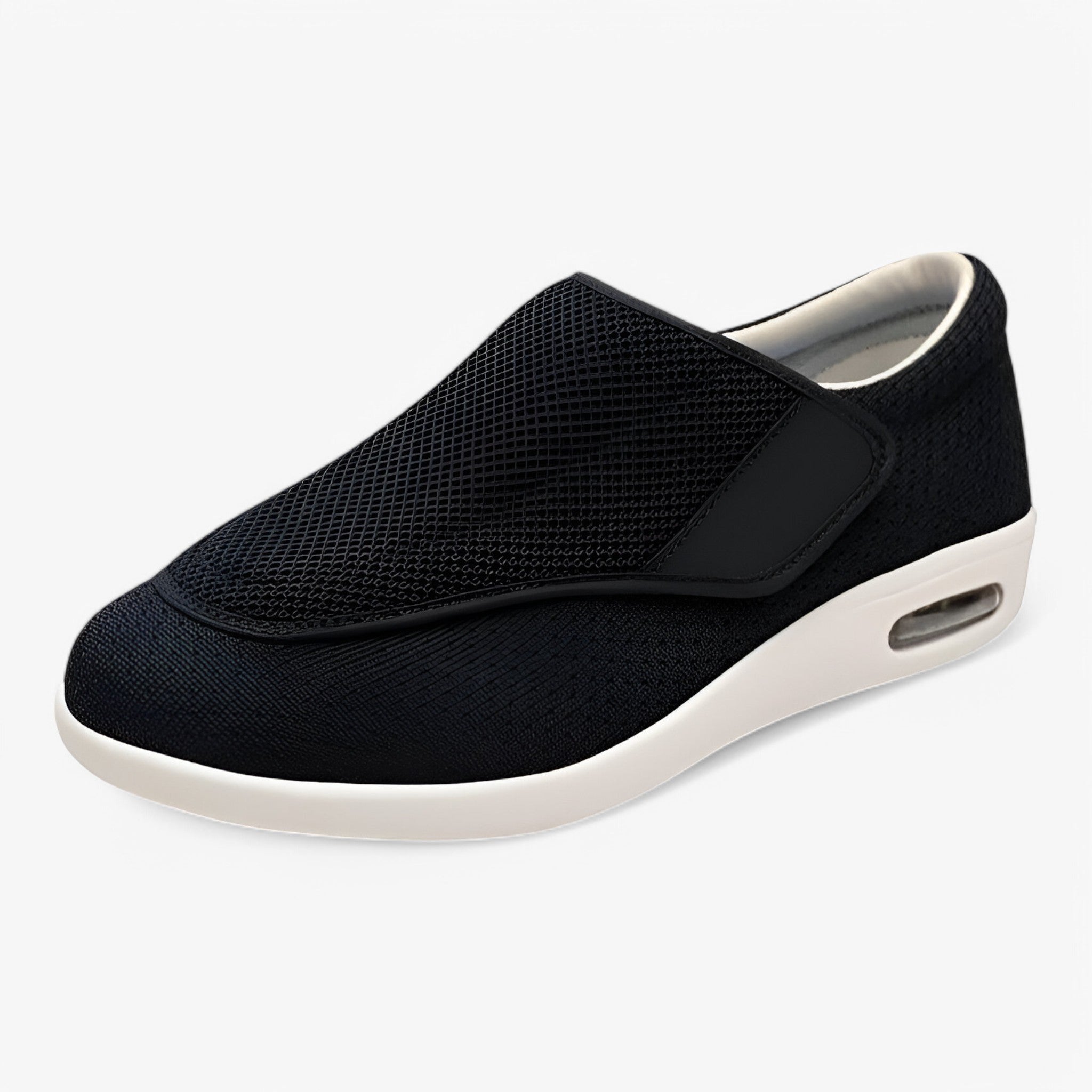 Scarpe Uomo Nere Traspiranti Ammortizzate: Leggere, Comode per Camminata e Tempo Libero - Nero (suola bianca) - ammortizzate comfort leggere scarpe scarpe comfort schoenen shoes uomo - Concept Palermo