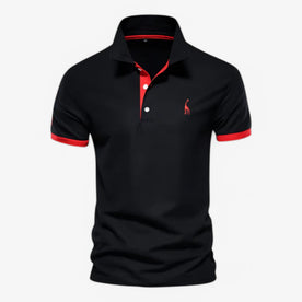 Polo Uomo Maniche Corte in Cotone Piquet - Vestibilità Regular, Colletto Classico - Nero - corte Cotton maniche Men men's top men's top clothes polo polo uomo sale Solid uomo - Concept Palermo