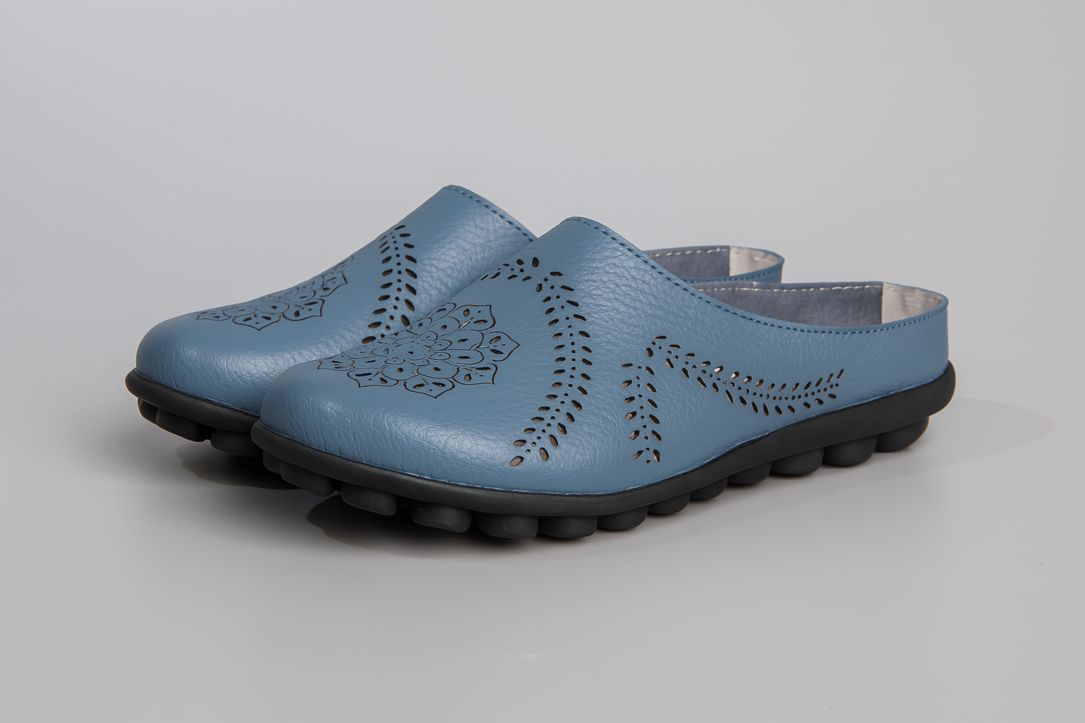Ciabatte Donna Eleganti Floreali Comfort con Suola Flessibile - Blu - ciabatte ciabatte donna close sandals donna fashion flessibile Frauen Sandalen motivo Sandals suola women - Concept Palermo