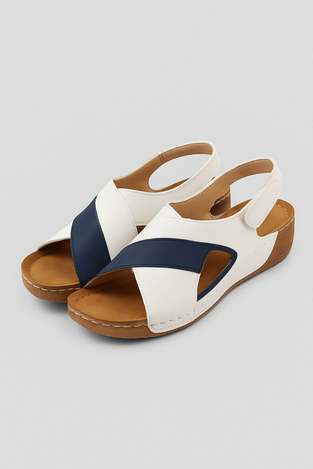 Sandali Donna Eleganti con Cinturino Incrociato e Tacco Basso, in Pelle Nera - Blu - cinturino donna Frauen Sandalen incrociato sandali sandali donna sandals Summer - Concept Palermo