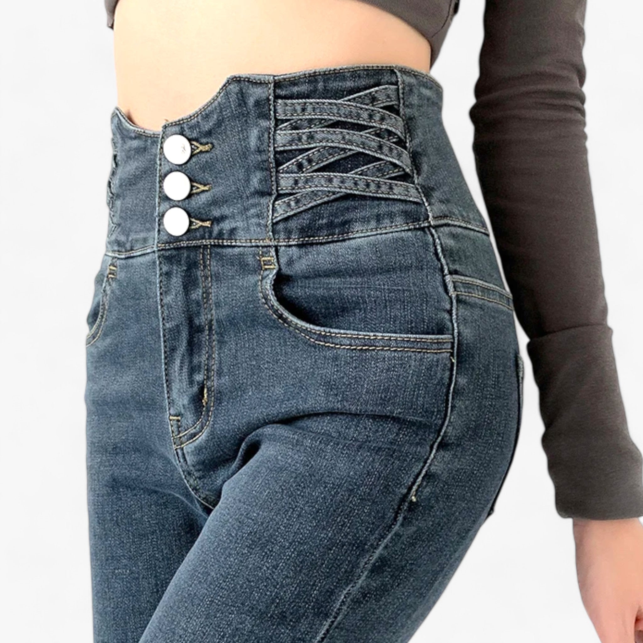 Jeans skinny a matita - Elastico sottile per una vestibilità più snella - - elastico jeans jeans skinny matita pants pants for women Pants women skinny snella sottile women pants - Concept Palermo