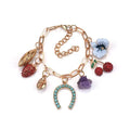 Pulsera para mujer de plata envejecida ajustable Boho Chic vintage con colgantes étnicos