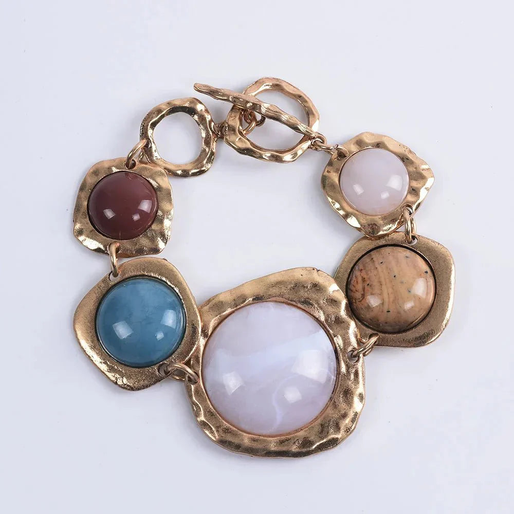 Bracciale Donna Argento Anticato Regolabile Boho Chic Vintage con Ciondoli Etnici - E - bohémien bracciali bracciali etnici BRACELETS bracelets for women ciondoli donna etnici jewelry - Concept Palermo