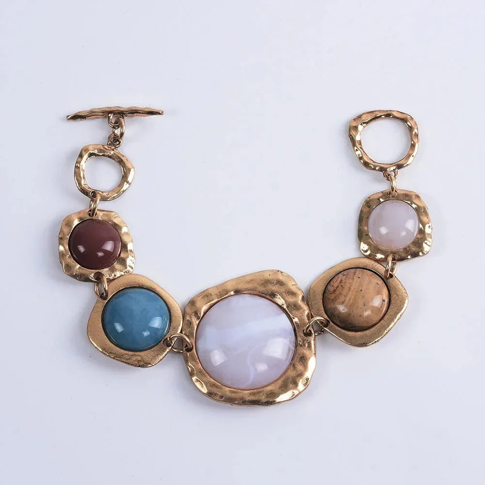 Bracciale Donna Argento Anticato Regolabile Boho Chic Vintage con Ciondoli Etnici - G - bohémien bracciali bracciali etnici BRACELETS bracelets for women ciondoli donna etnici jewelry - Concept Palermo