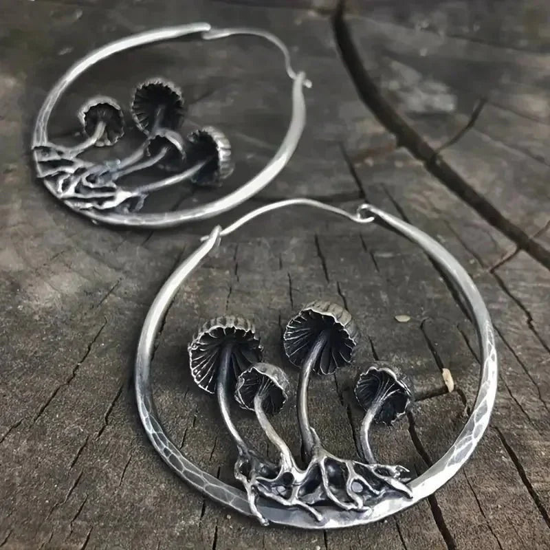 Orecchini Donna Fungo Gotico Boho in Argento Sterling con Perline Rosse - D - bohémien donna EARRINGS Earrings for Women Girls forma fungo gotico jewelry New Fashion Earrings orecchini orecchini forma - Concept Palermo