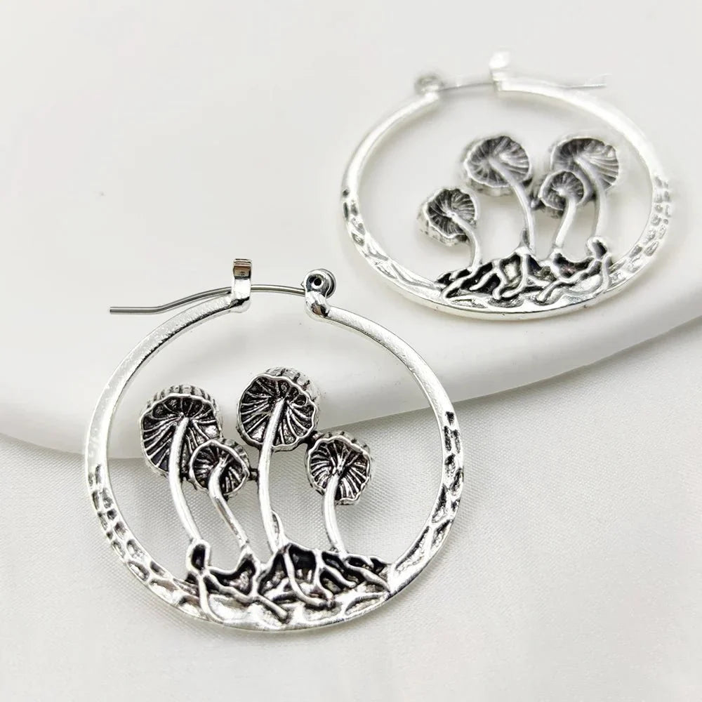 Orecchini Donna Fungo Gotico Boho in Argento Sterling con Perline Rosse - B - bohémien donna EARRINGS Earrings for Women Girls forma fungo gotico jewelry New Fashion Earrings orecchini orecchini forma - Concept Palermo