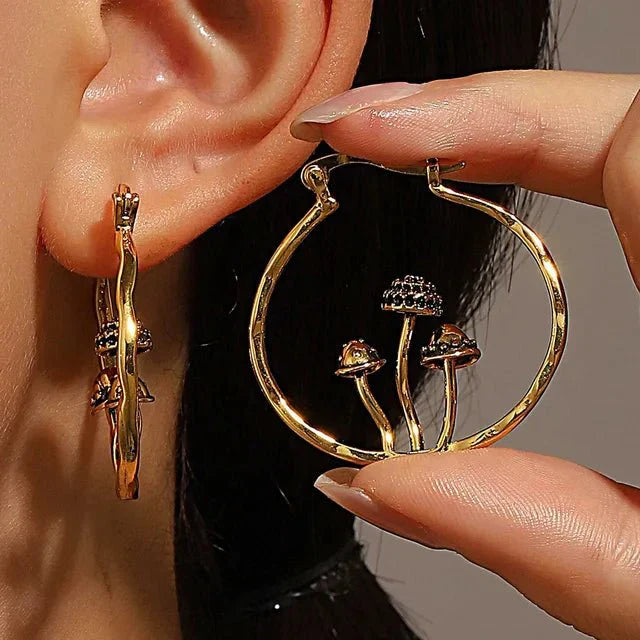 Orecchini Donna Fungo Gotico Boho in Argento Sterling con Perline Rosse - G - bohémien donna EARRINGS Earrings for Women Girls forma fungo gotico jewelry New Fashion Earrings orecchini orecchini forma - Concept Palermo