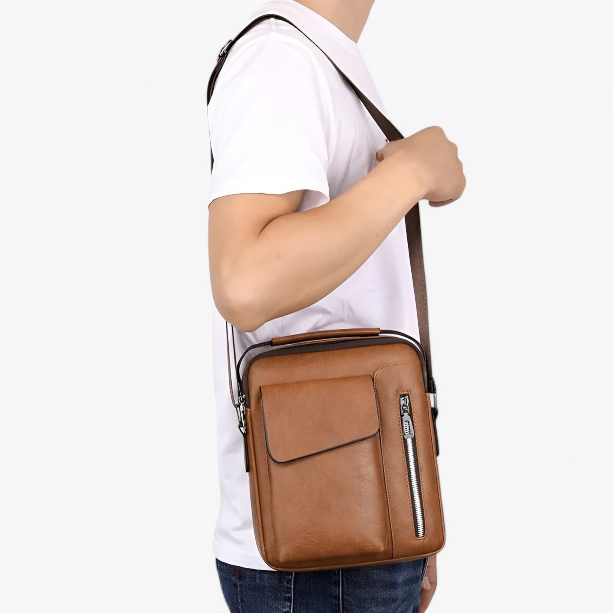 Borsa a Spalla in Pelle Luxe per Stile e Funzionalità Donna - Marrone - bags borsa borsa spalla business casual donna Elegant funzionalità luxe new pelle spalla - Concept Palermo
