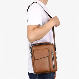 Borsa a Spalla in Pelle Luxe per Stile e Funzionalità Donna - Marrone - bags borsa borsa spalla business casual donna Elegant funzionalità Linen luxe new pelle spalla Women - Concept Palermo