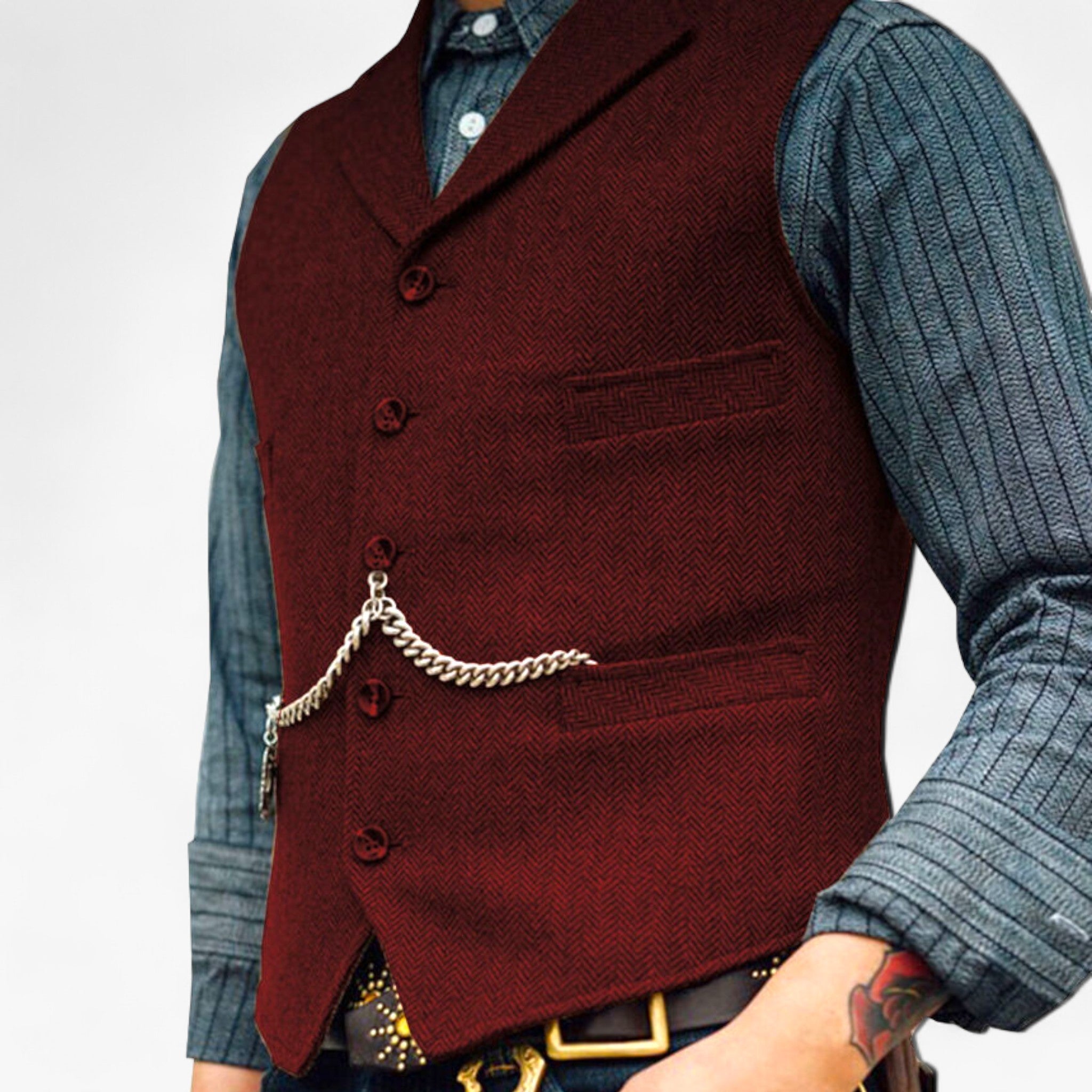 Gilet business in ottone - Eleganza senza tempo Lana Uomo - Borgogna - business eleganza gilet gilet business lana men's coats & jackets ottone tempo - Concept Palermo