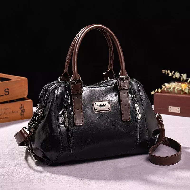 Borsa a Spalla Donna Marja in Vera Pelle Nera - Elegante e Spaziosa - Nero - bags Best verkocht-tag borsa borsa pelle Dames donna Leren Tassen Dames marja new_for_google pelle - Concept Palermo