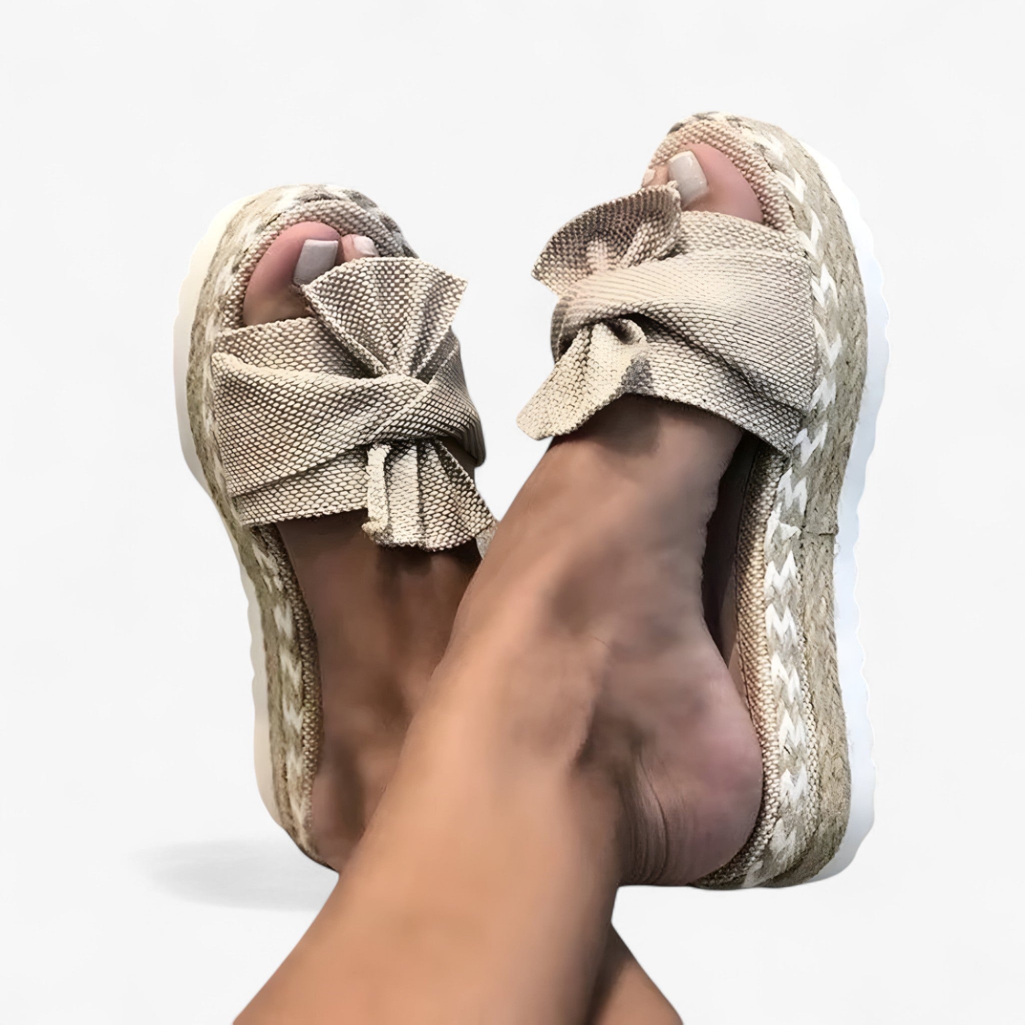 Sandalias cómodas para mujer con lazo elegante, material suave, varios colores y tallas