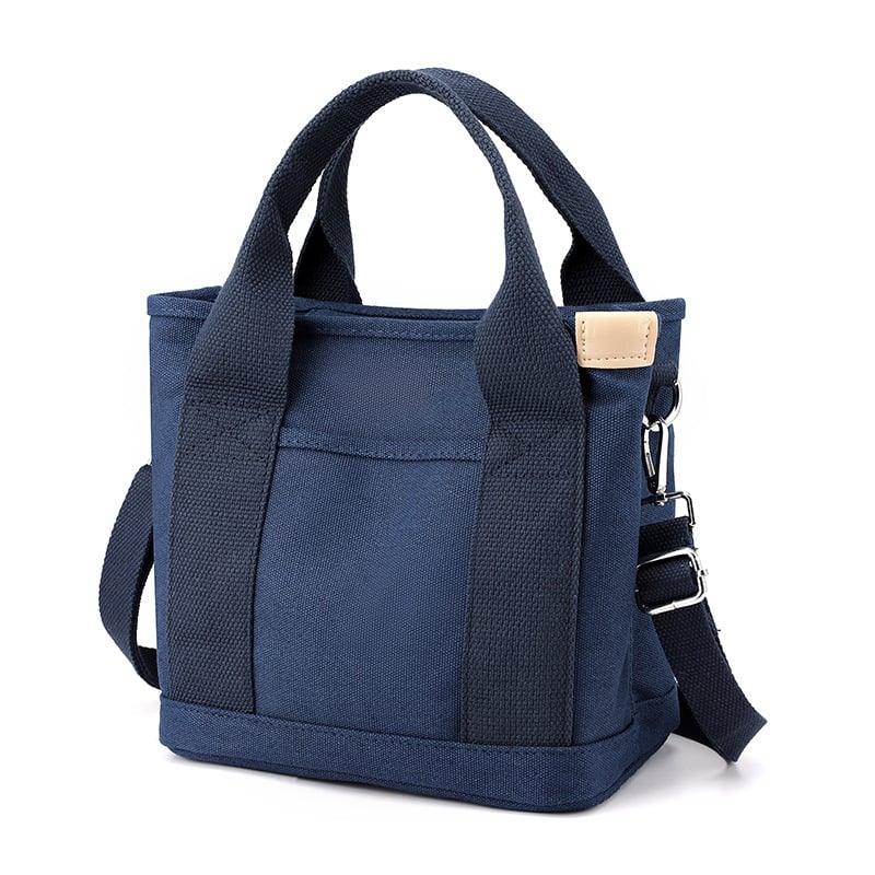 Borsa Tracolla CanvasBag™ Piccola Beige Donna in Tela Elegante, Casual e Versatile con Zip - Blu - Bags borsa canvasbag donna piccola Shoulder Bags tracolla women bags Women's handbags - Concept Palermo