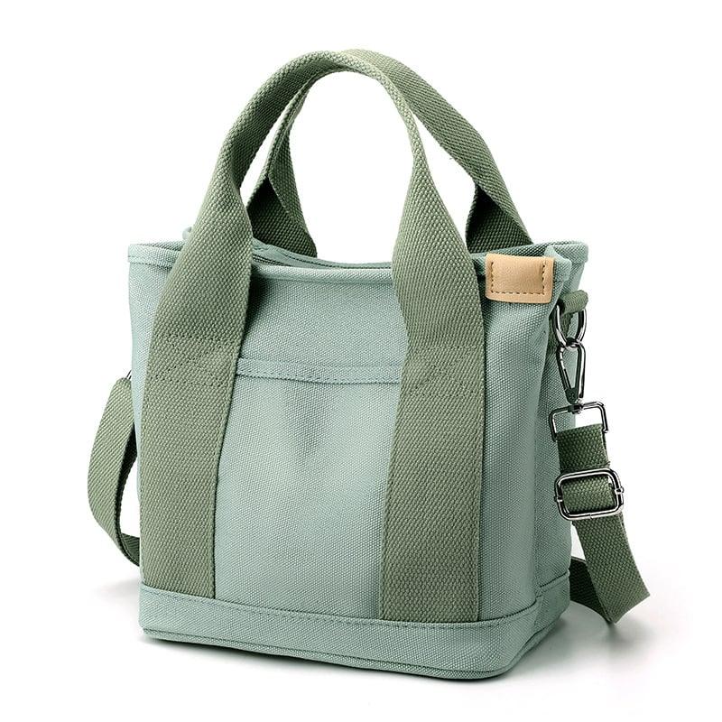 Borsa Tracolla CanvasBag™ Piccola Beige Donna in Tela Elegante, Casual e Versatile con Zip - Verde - Bags borsa canvasbag donna piccola Shoulder Bags tracolla women bags Women's handbags - Concept Palermo
