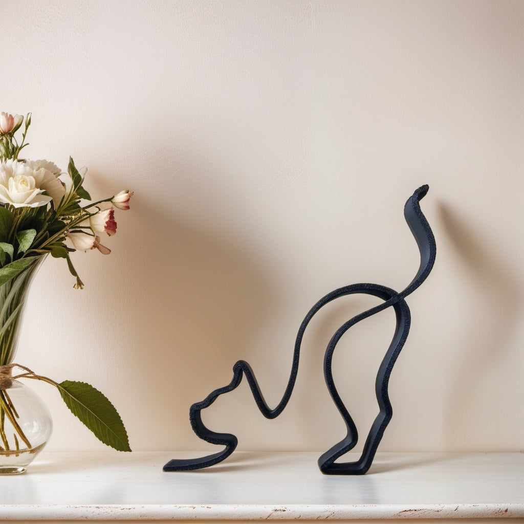 Scultura Astratta Moderna Cane Uomo in Resina, Statua Decorativa Design Unico per Interni - Gatto - astratte cani home & garden sculture sculture astratte showvariant uomo - Concept Palermo
