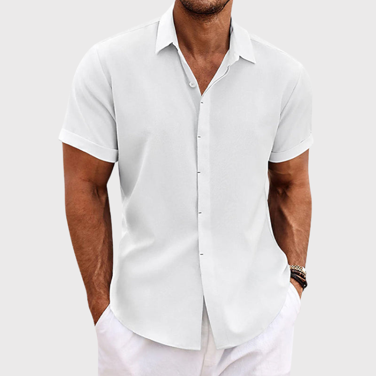 Camicia Lino Uomo Maniche Corte - Stile Estivo e Traspirante