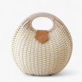 Bolso bandolera para mujer en ratán natural, elegante bolso de playa de verano con cierre seguro