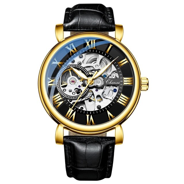 Orologio Acciaio Uomo Classico Tourbillon - Nero dorato - acciaio orologio orologio acciaio tourbillon uomo Watches WATCHES FOR MEN - Concept Palermo