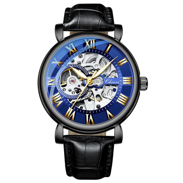 Orologio Acciaio Uomo Classico Tourbillon - Nero Blu - acciaio orologio orologio acciaio tourbillon uomo Watches WATCHES FOR MEN - Concept Palermo