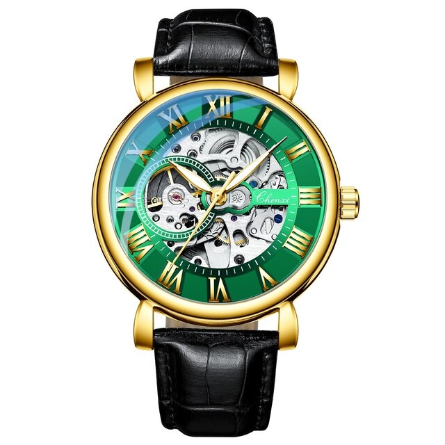 Orologio Acciaio Uomo Classico Tourbillon - Verde dorato - acciaio orologio orologio acciaio tourbillon uomo Watches WATCHES FOR MEN - Concept Palermo