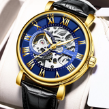 Klassische Herrenuhr aus Stahl mit Tourbillon