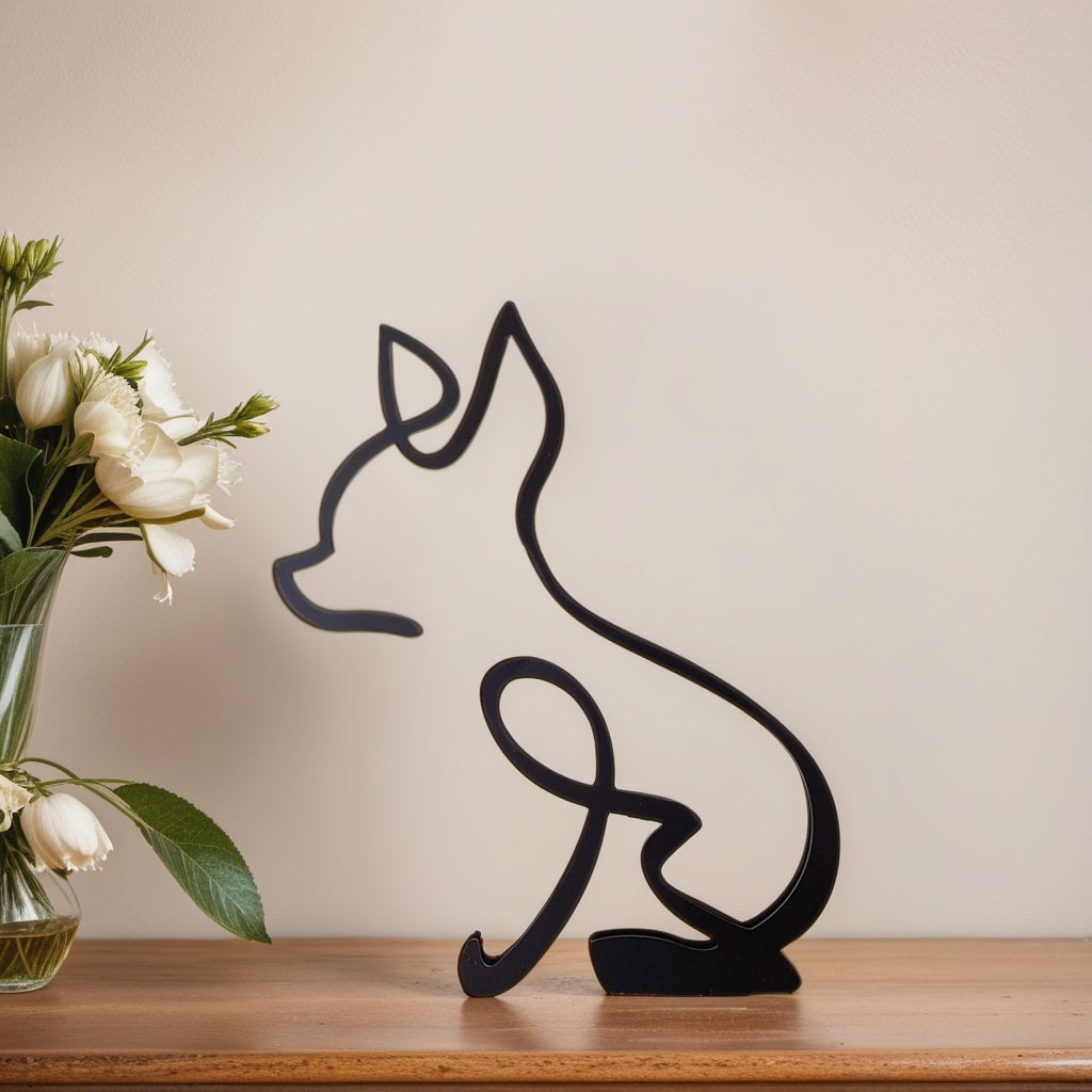 Scultura Astratta Moderna Cane Uomo in Resina, Statua Decorativa Design Unico per Interni - - astratte cani home & garden sculture sculture astratte showvariant uomo - Concept Palermo