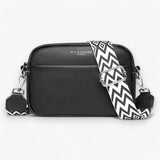 Dames Crossbody Bag™ van echt leer, verstelbare schouderriem, zwart