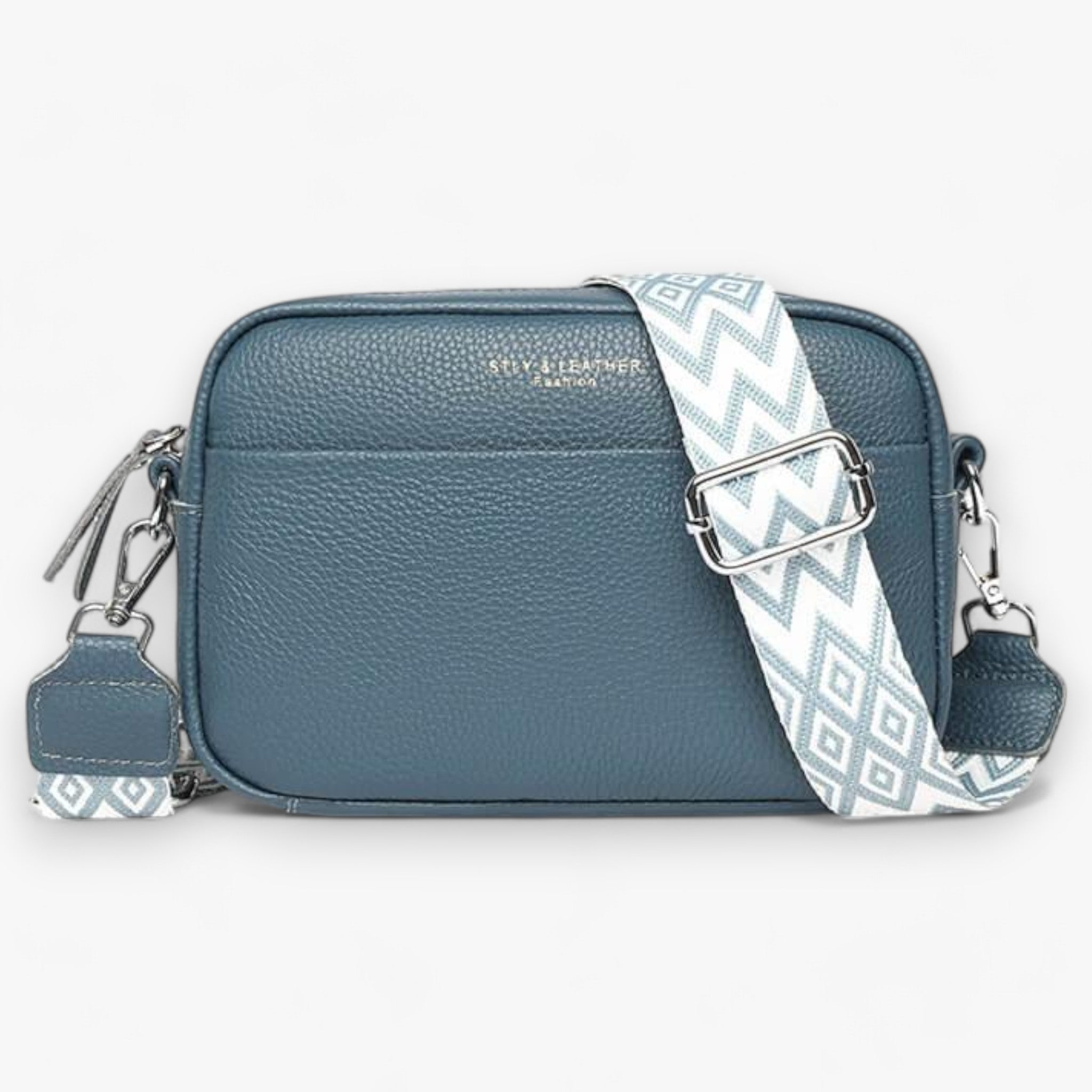 Borsa Crossbody Bag™ da donna in vera pelle, tracolla regolabile, colore nero - Blu - ac bags borsa crossbody donna Old (Google) old_google pelle - Concept Palermo