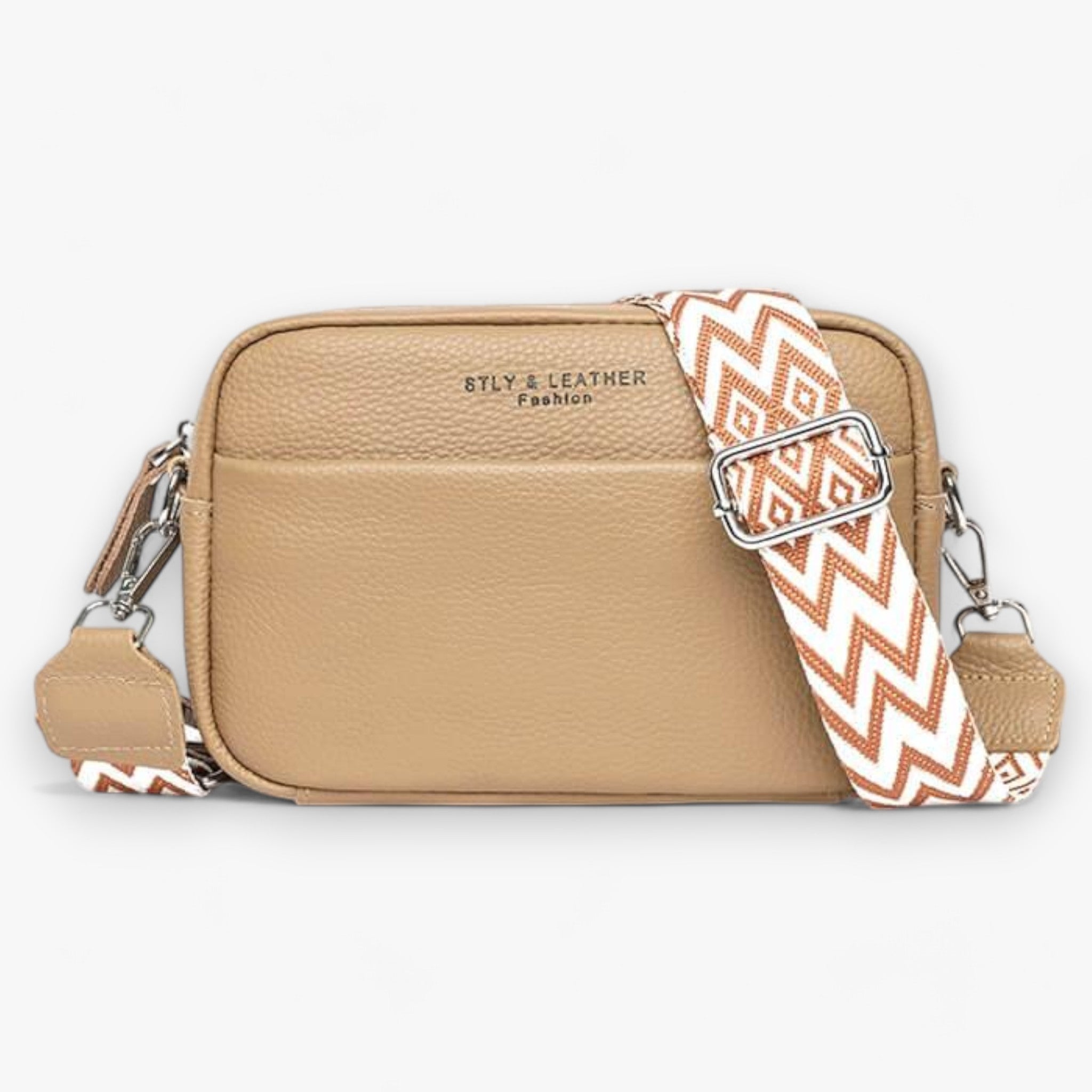 Borsa Crossbody Bag™ da donna in vera pelle, tracolla regolabile, colore nero - Cachi - ac bags borsa crossbody donna Old (Google) old_google pelle - Concept Palermo