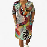 Elegante damesjurk met V-hals - zachte, elastische en comfortabele casual jurk