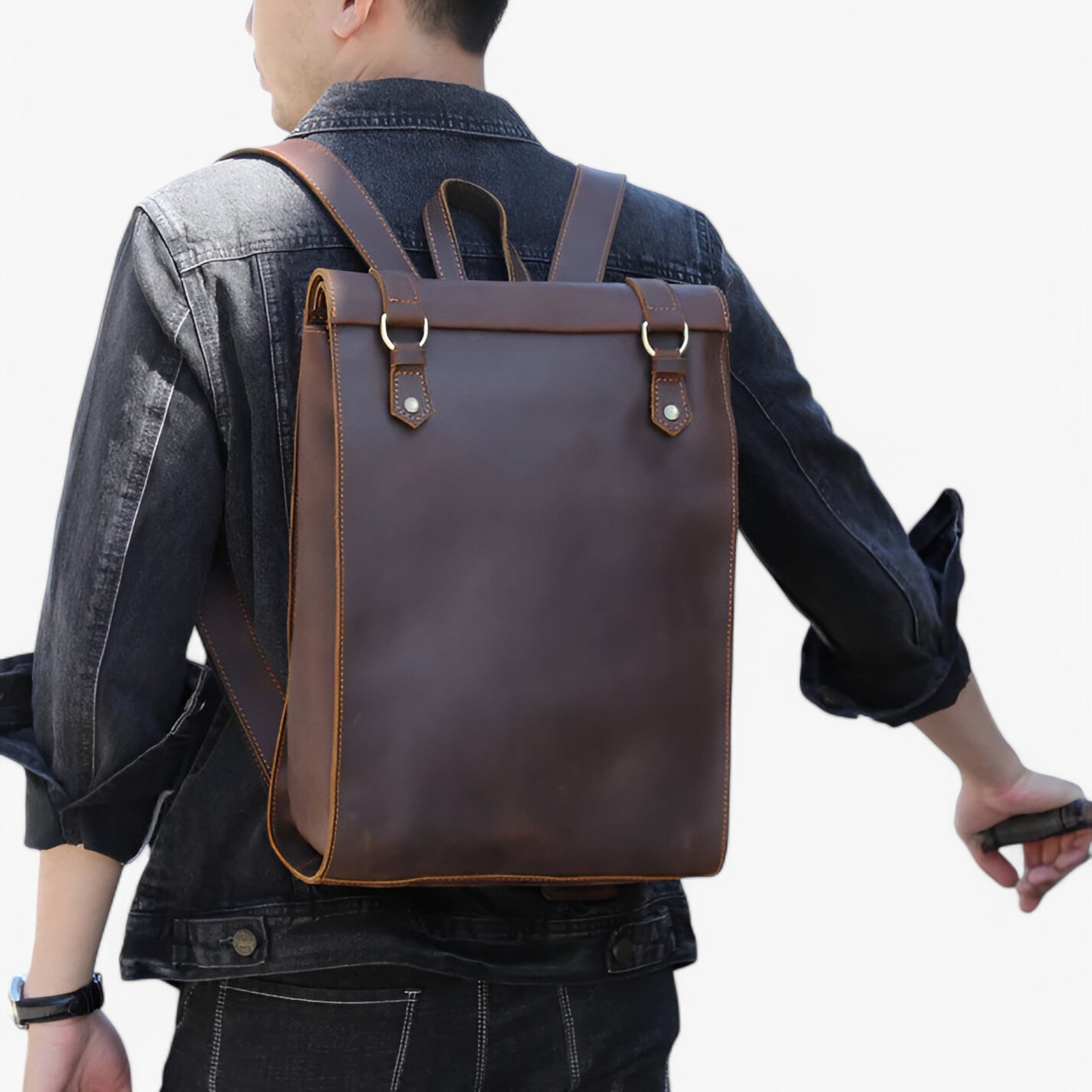 Zaino in Pelle Nero Elegante e Funzionale - - accessoires bags funzionale pelle tassen zaino zaino pelle - Concept Palermo