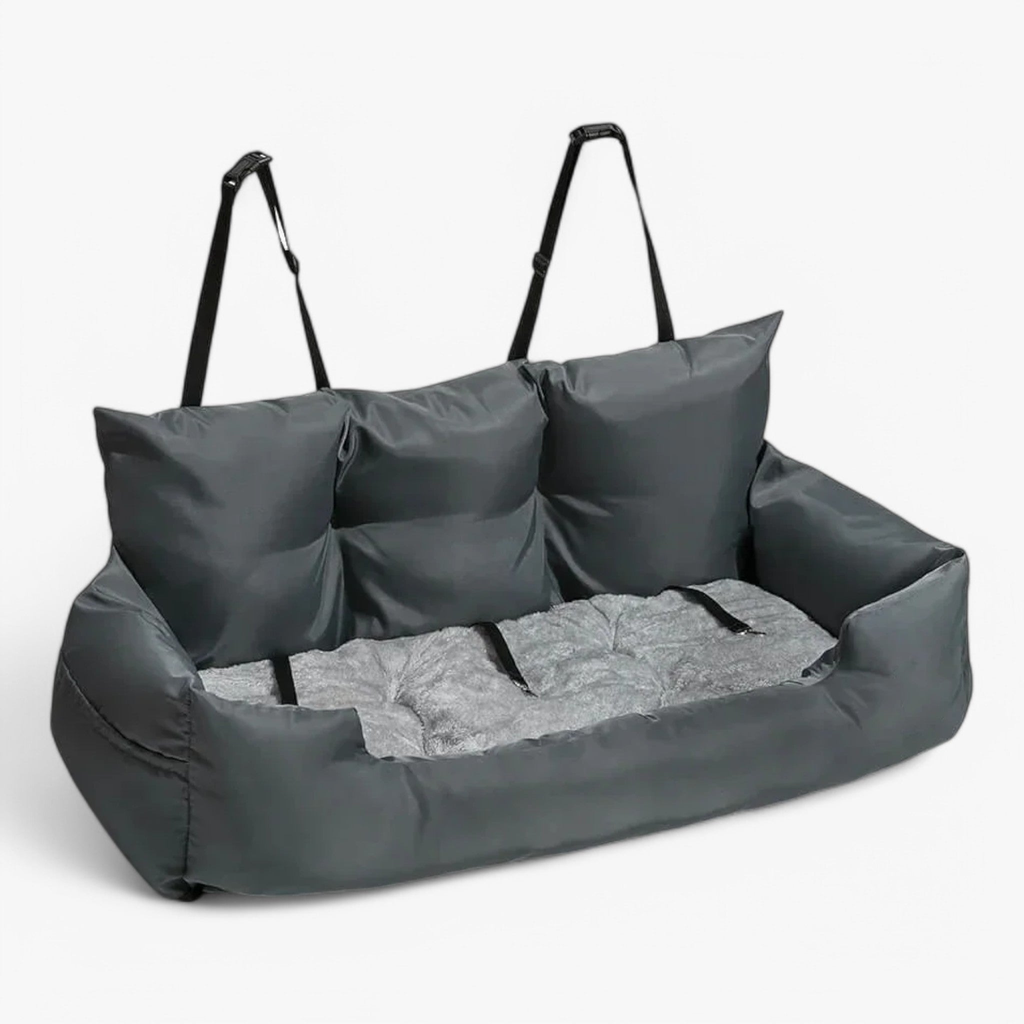 Letto per Cani Luxe CozyRide da Auto, Morbido e Confortevole, per Viaggi Sicuri - Grigio Scuro - auto cani cozyride home & garden letto letto cani luxe Pet - Concept Palermo