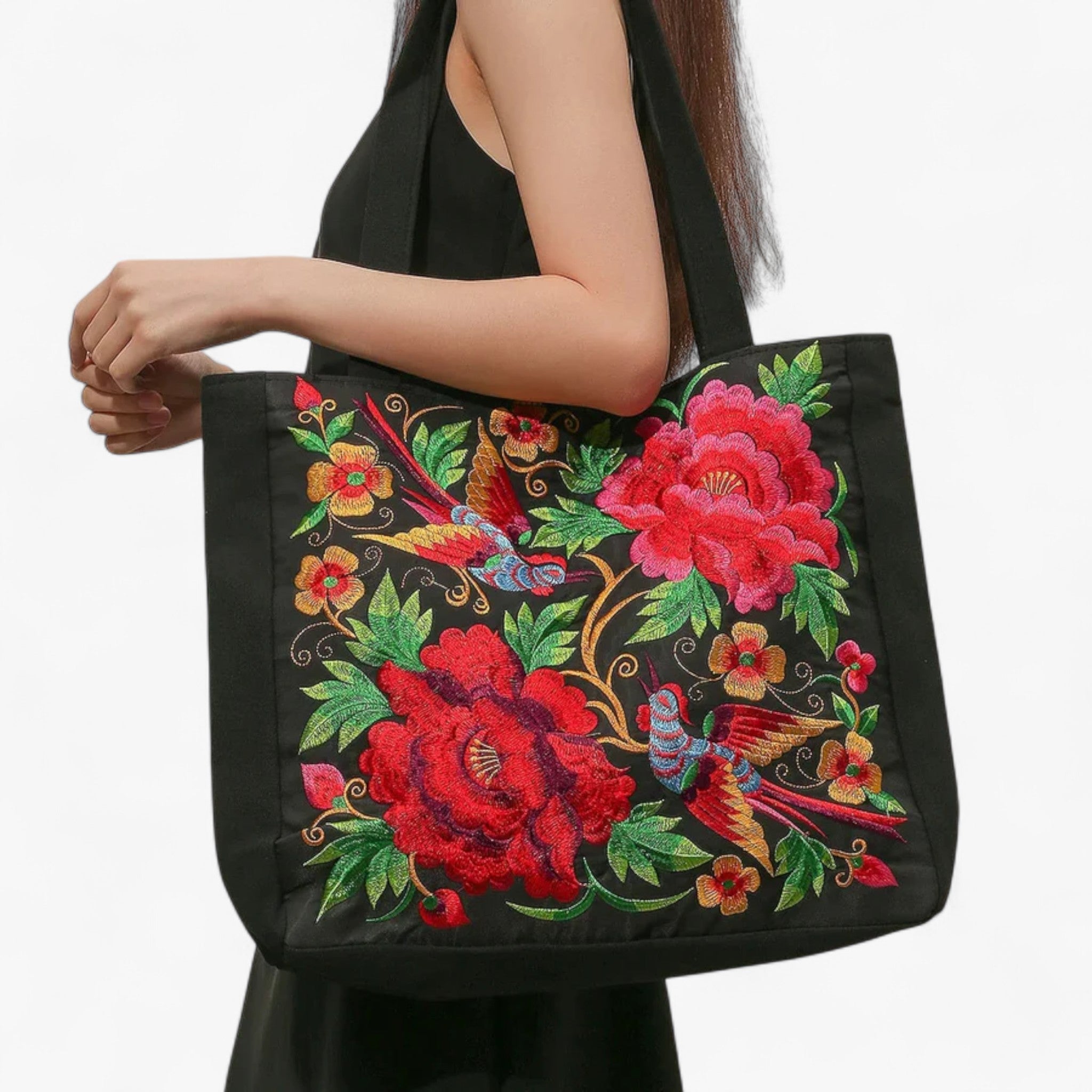 Borsa a Tracolla Donna in Ecopelle Nera Grande con Tasche Multiple - Rosso - Bags borsa borsa pratica handbags pratica tote bag Women's handbags - Concept Palermo