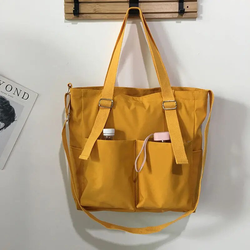Borsa di tela grande impermeabile - Giallo - Bags borsa borsa tela canvas bag handbags impermeabile Shoulder Bags tela tote bag tote bags women bags Women's handbags - Concept Palermo