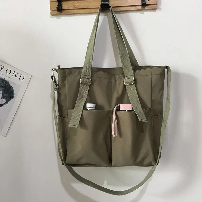 Borsa di tela grande impermeabile - Verde - Bags borsa borsa tela canvas bag handbags impermeabile Shoulder Bags tela tote bag tote bags women bags Women's handbags - Concept Palermo
