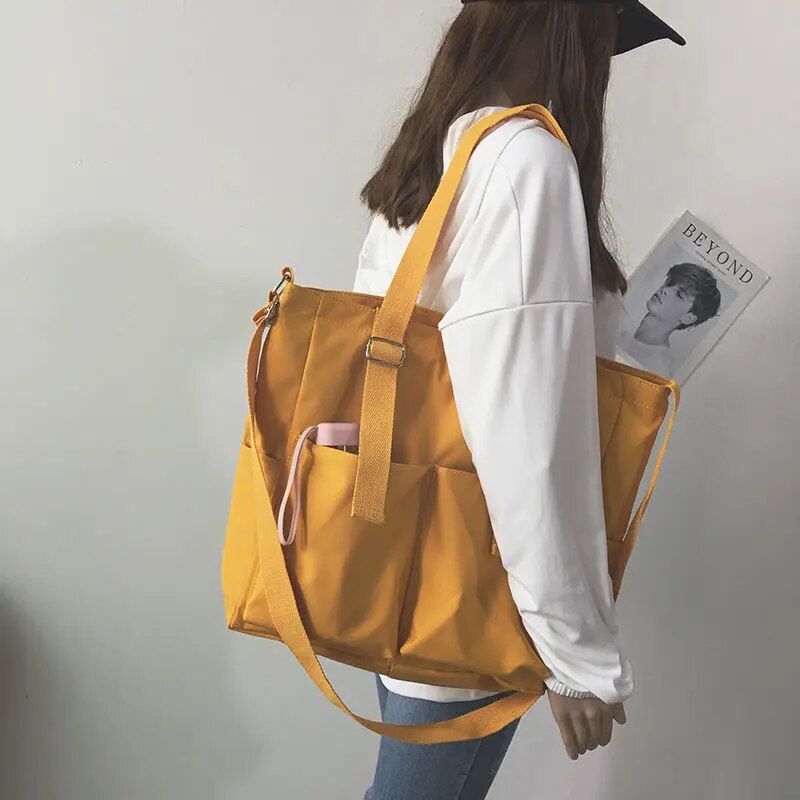 Borsa di tela grande impermeabile - - Bags borsa borsa tela canvas bag handbags impermeabile Shoulder Bags tela tote bag tote bags women bags Women's handbags - Concept Palermo