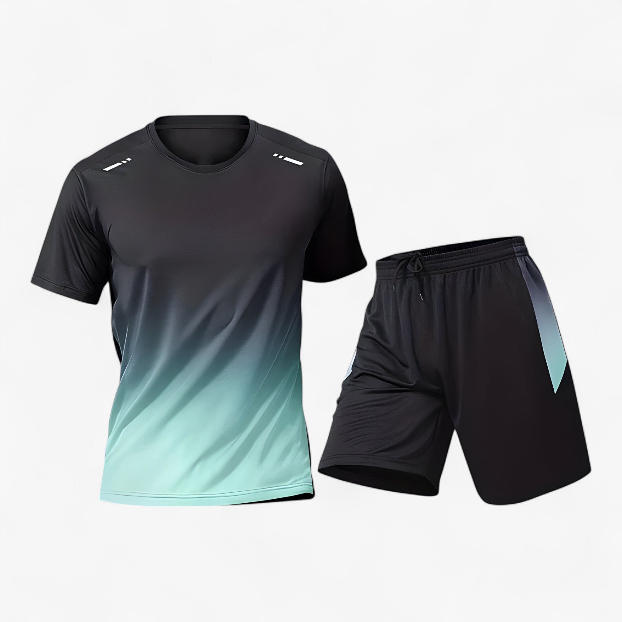 Set Sportivo da Uomo – Libertà di Movimento, Stile Senza Sforzo - Blauw Groen - abbigliamento palestra activewear libertà movimento outfit da allenamento set sportivo da uomo set sportivo uomo sforzo sportivo sportivo uomo stile tuta sportiva uomo uomo - Concept Palermo