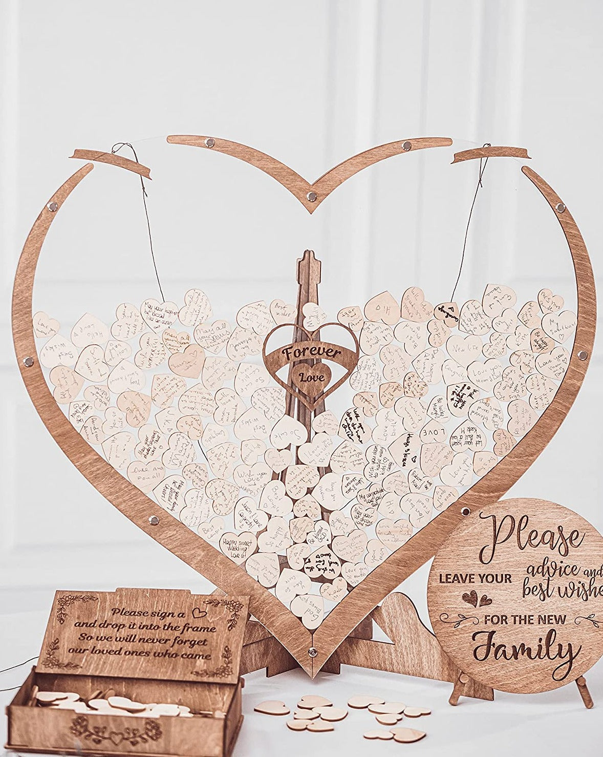 Libro degli ospiti a forma di cuore Crea ricordi - - crea cuore Decoration degli forma guestbook heart shape home & garden home decor libro libro degli ospiti wedding decor wooden heart shape - Concept Palermo
