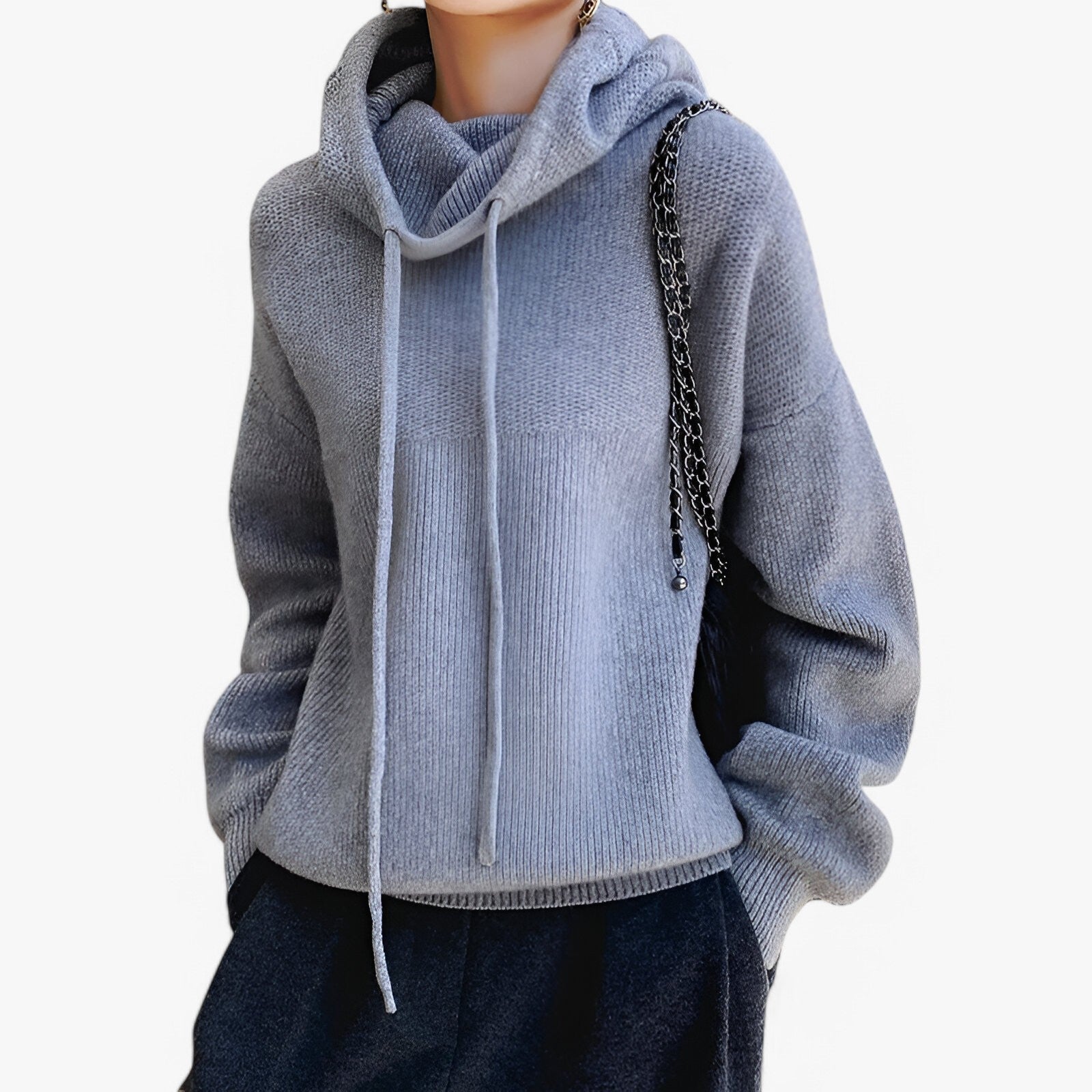 Maglione a collo alto accogliente Donna - Grigio S - accogliente Bestverkocht collo Dames donna maglione maglione collo Sale Tops women's sweater - Concept Palermo